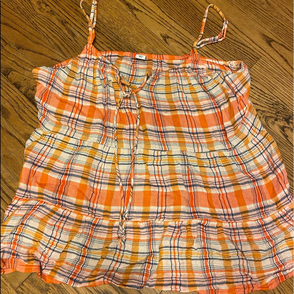 Old Navy gauzy plaids cami